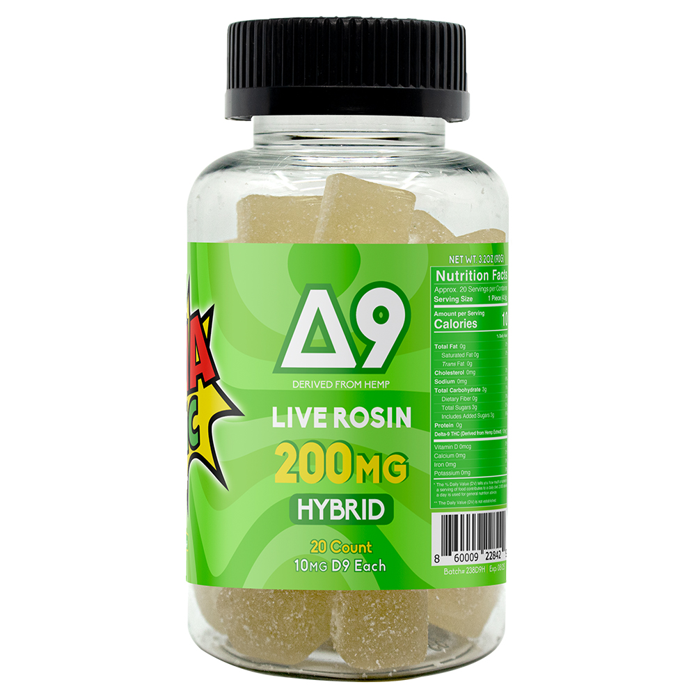 Delta 9 Live Rosin Gummy Hybrid 20ct 200mg