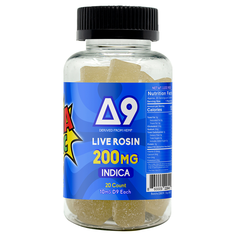 Delta 9 Live Rosin Gummy Indica 20ct 200mg