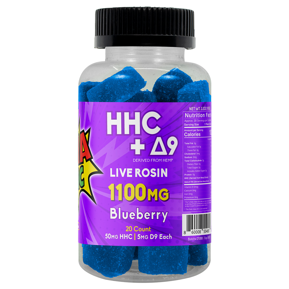 Delta 9 & HHC Pectin Gummy Blueberry 20ct 1100mg