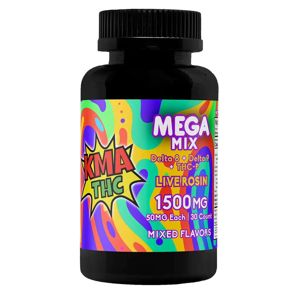THC-P, Delta 8 & Delta 9 Infused Mega Mix Gummies Mixed Flavors 30ct 1500mg
